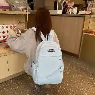 泰格奴 小清新休闲高颜值精美潮版韩版背包初高中生大学生上课百搭 尼龙 双肩包 男女同款情侣款 白色/黑色/黄色/蓝色