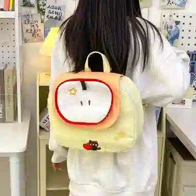 泰格奴 涂鸦精美旅行小清新轻便高颜值大容量背包初中高中大学生上课百搭书包 尼龙 双肩包 常规 男女同款情侣款 粉色/黄色/蓝色/绿色