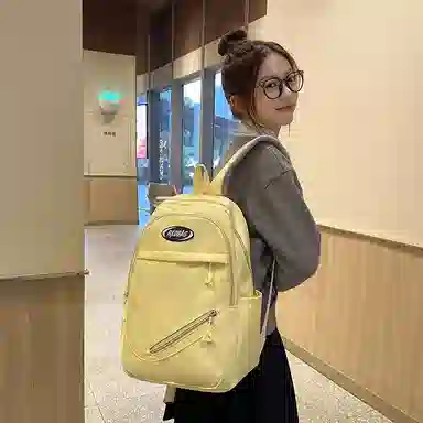 泰格奴 小清新休闲高颜值精美潮版韩版背包初高中生大学生上课百搭 尼龙 双肩包 男女同款情侣款 白色/黑色/黄色/蓝色