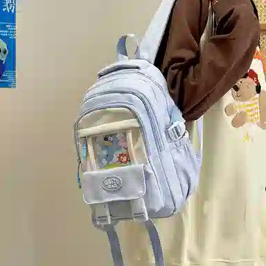 泰格奴 时尚百搭休闲通勤旅行个性风格独特背包初中生高中生大学生上课百搭书包 尼龙 双肩包 男女同款情侣款 卡其色蓝色黑色红色黄色