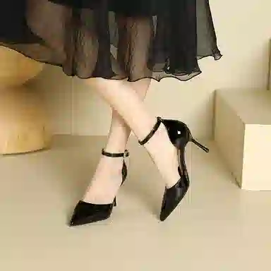 兰缪 漆皮 时尚简约纯色百搭优雅 细跟 高跟鞋 女款