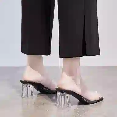 兰缪 时尚舒适百搭气质 橡胶底 防滑防磨一字拖鞋 女