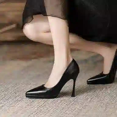 兰缪 超纤皮 时尚简约气质优雅百搭不累脚 细跟 高跟鞋 女