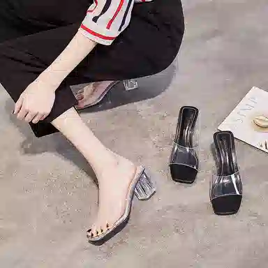 兰缪 时尚舒适百搭气质 橡胶底 防滑防磨一字拖鞋 女