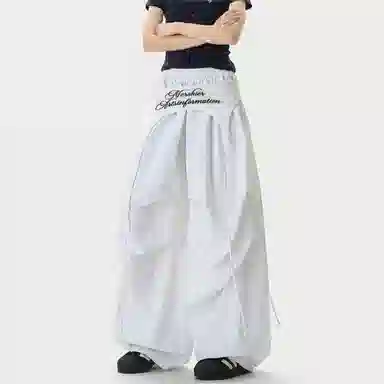 加荣 美式复古伞兵裤薄款透气宽松休闲潮流百搭工装裤 男女同款