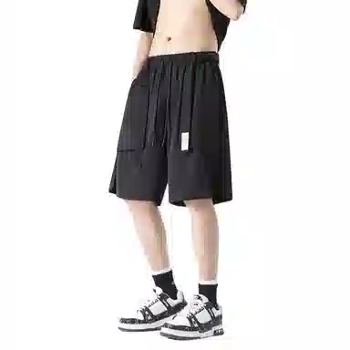 加荣 冰丝工装短裤男夏季轻薄透气潮牌青少年户外出行百搭美式复古垂感五分裤宽松休闲速干松紧腰中裤工装短裤 男女同款