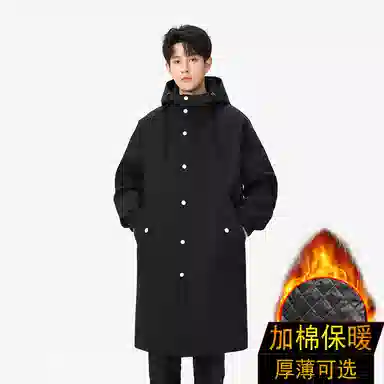 加荣 风衣男宽松休闲上衣高级感中长款英伦风大衣男春秋青少年连帽开衫披风秋冬季加棉加厚男装秋季潮牌户外男款斗篷防风外套 男女同款