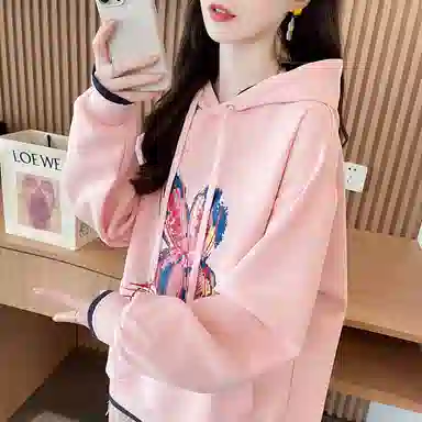 沐晓欣 连帽女卡通卫衣 女款