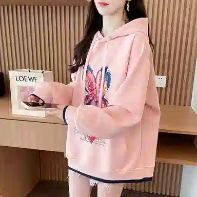 沐晓欣 连帽女卡通卫衣 女款