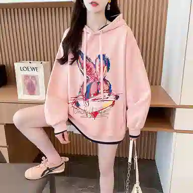 沐晓欣 连帽女卡通卫衣 女款