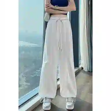 沐晓欣 速干裤工装裤薄款高腰束脚阔腿两穿哈伦运动裤休闲裤 女款