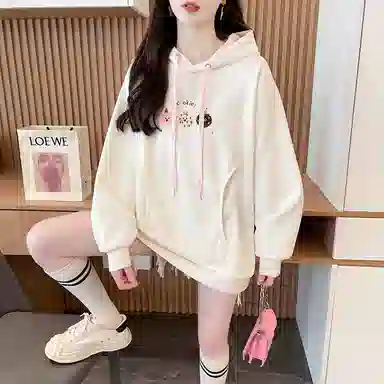 沐晓欣 连帽薄款卡通卫衣 女款