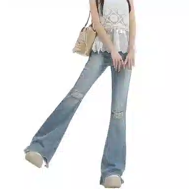 怪力萝莉 简约百搭舒适修身牛仔裤 女款