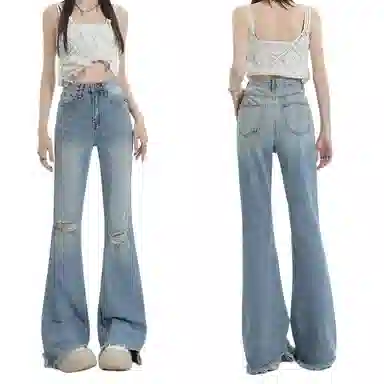 怪力萝莉 简约百搭舒适修身牛仔裤 女款