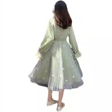 怪力萝莉 气质优雅舒适长袖连衣裙 女款