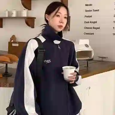 桴生 美式撞色立领休闲宽松春秋百搭情侣棒球服夹克 女款