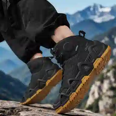 MESUCA Leather Mid-Top Hiking Boots