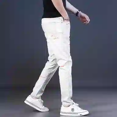 吉肯蒂 高端潮牌薄款韩版牛仔裤 男款