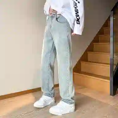 吉肯蒂 宽松直筒美式高街长裤牛仔裤 男款