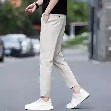 吉肯蒂 薄款修身直筒弹力商务九分裤休闲裤 男款