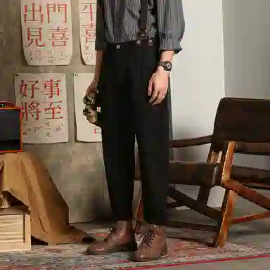 吉肯蒂 简约百搭舒适时尚背带裤 男款