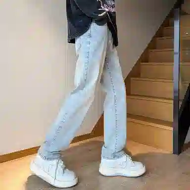吉肯蒂 宽松直筒美式高街长裤牛仔裤 男款