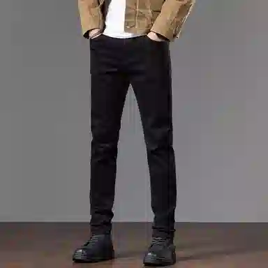 吉肯蒂 潮牌修身直筒高端时尚商务长裤子牛仔裤 男款
