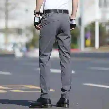 吉肯蒂 夏季薄款冰丝直筒潮牌战术裤休闲裤 男款