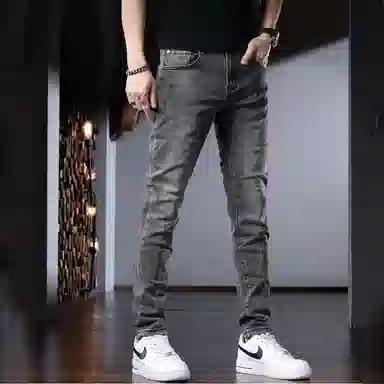 吉肯蒂 高端弹力修身小脚牛仔裤 男款