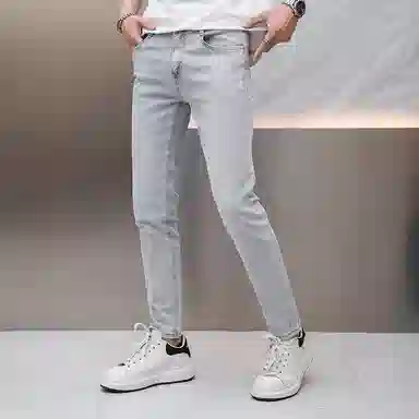 吉肯蒂 潮牌弹力帅气潮流百搭九分裤牛仔裤 男款