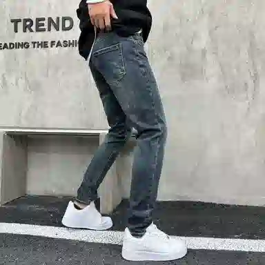 吉肯蒂 复古牛仔裤男爆款简约时尚潮流韩版修身小脚长裤 男款