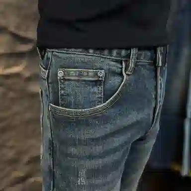 吉肯蒂 秋冬款轻奢潮流牛仔裤男士复古休闲百搭修身弹力小脚九分 男款