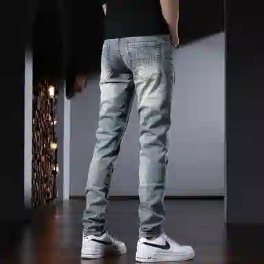 吉肯蒂 高端弹力修身小脚牛仔裤 男款