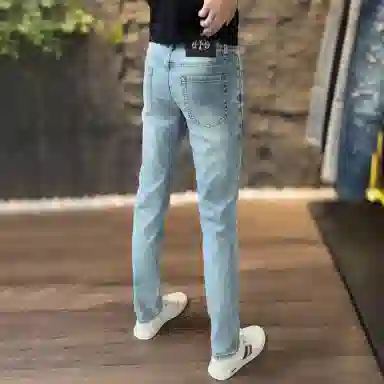 吉肯蒂 高端潮流百搭休闲简约水洗长裤子牛仔裤 男款