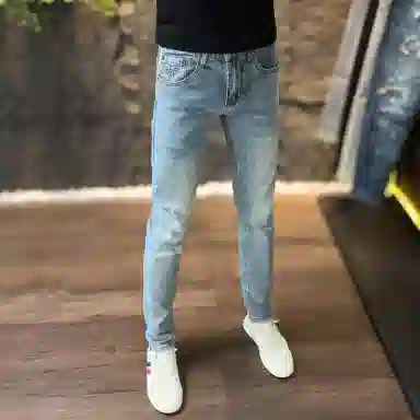 吉肯蒂 潮流水洗时尚修身时尚复古百搭牛仔裤 男款