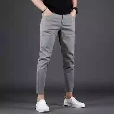 吉肯蒂 薄款九分休闲修身小脚牛仔裤 男款