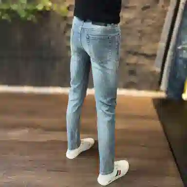 吉肯蒂 薄款潮流修身时尚长裤柔软简约舒适百搭牛仔裤 男款