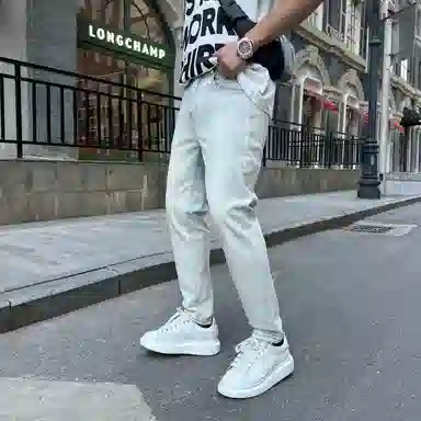 吉肯蒂 轻奢水洗九分裤百搭休闲修身水洗潮牌牛仔裤 男款