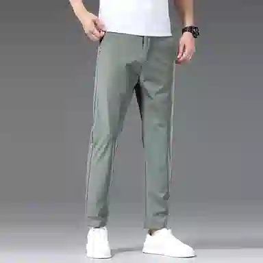 吉肯蒂 夏季薄款九分韩版直筒休闲裤 男款