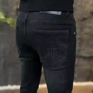 吉肯蒂 高端秋冬款牛仔裤男潮牌时尚修身小脚印花韩版弹力长裤 男款