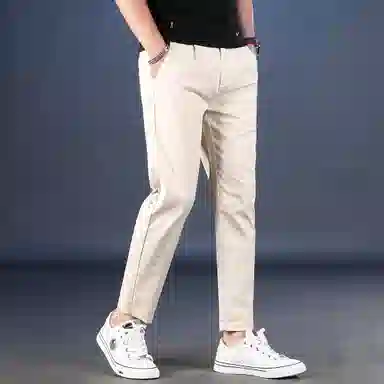 吉肯蒂 薄款简约修身百搭九分休闲裤 男款