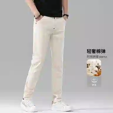 吉肯蒂 高端款休闲长裤轻奢修身裤直筒夏季款牛仔裤 男款