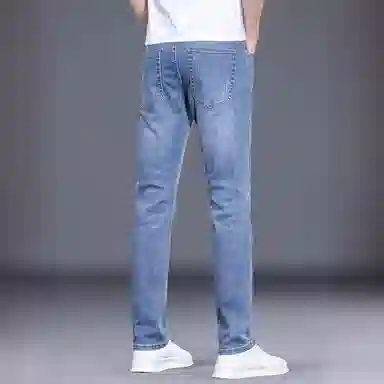 吉肯蒂 夏季薄款冰丝直筒弹力长裤牛仔裤 男款