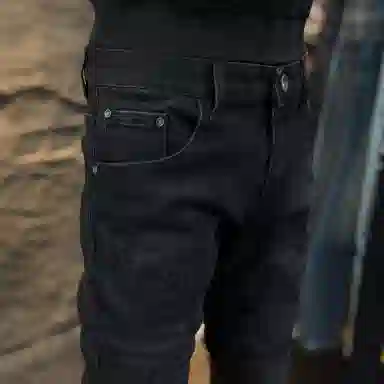 吉肯蒂 高端破洞男士牛仔裤潮流百搭修身弹力小脚裤长裤 男款