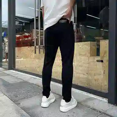 吉肯蒂 百搭时尚九分裤水洗弹力修身小脚简约潮流牛仔裤 男款