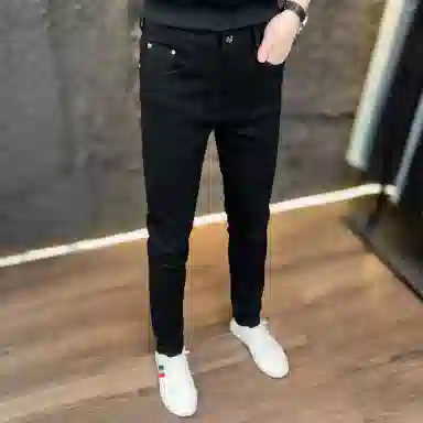 吉肯蒂 秋冬款牛仔裤男士欧货修身百搭休闲潮流显瘦弹力小脚加绒长裤 男款