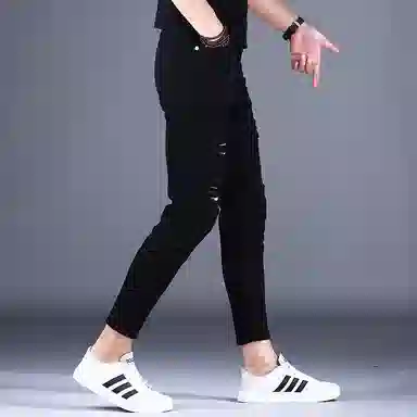 吉肯蒂 高级薄款高端修身小脚休闲百搭牛仔裤 男款