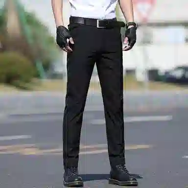 吉肯蒂 夏季薄款冰丝直筒潮牌战术裤休闲裤 男款