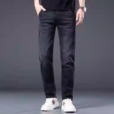 吉肯蒂 秋冬潮牌长裤男修身直筒牛仔裤 男款