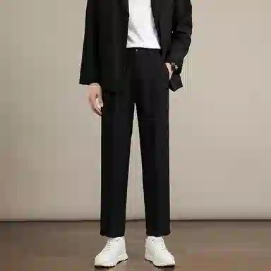 吉肯蒂 韩版潮流垂感宽松千鸟格长裤休闲裤 男款